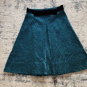 Mark Jacobs blue and black pinsripe silk A-line skirt Size 4